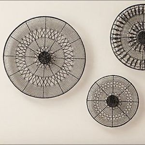 Crate & Barrel metal basket wall art